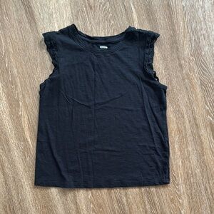 Black Sleeveless Top with Lace Trim